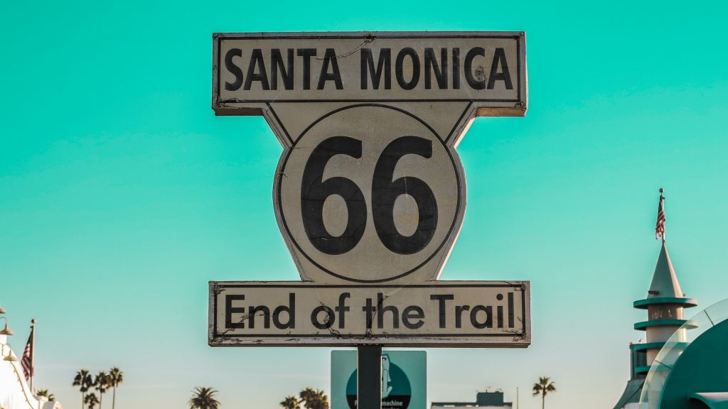 Will this be the end of the beginning of the trail for you?  Route 66 Santa Monica.  Enf of the trail sign.